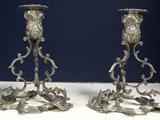 Unusual Irish Pr. Cast Sterling Candlesticks