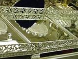 4 Section Silver Plateau With Mirrored Top