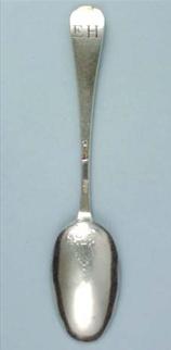 George III silver fancy-back teaspoon