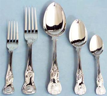 Victorian silver King's Pattern table service