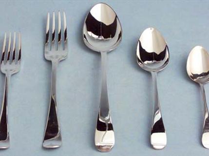 Victorian silver Military Fiddle and Thread table service