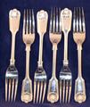 6 pairs of scottish pudding spoons and forks