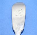 Four Victorian fiddle pattern sterling silver dessert spoons