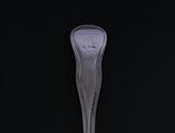 Matched set of five Military Thread pattern sterling silver dessert spoons