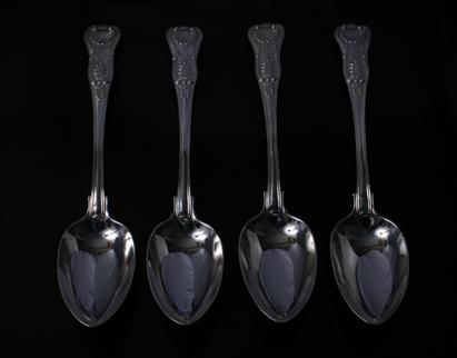Four William IV silver table spoons