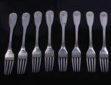 Collection of George III fiddle, thread and shell pattern sterling silver flatware