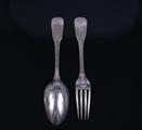 Collection of George III fiddle, thread and shell pattern sterling silver flatware
