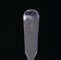 Nine George III Scottish fiddle pattern sterling silver dessert spoons