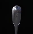 Three William IV fiddle pattern sterling silver dessert spoons
