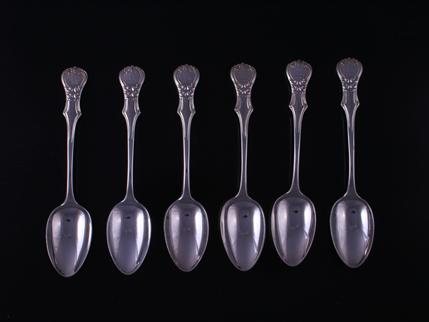 Six Victoria pattern sterling silver dessert spoons