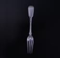 A Victorian fiddle and thread pattern sterling silver table fork