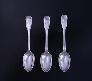 Three Victorian silver dessert spoons