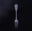 A Victorian fiddle pattern sterling silver desert fork