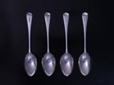 Four Victorian Old English pattern sterling silver table spoons