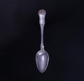 A George III King's Hourglass pattern sterling silver dessert spoon