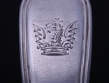 A William IV fiddle and thread pattern sterling silver dessert spoon