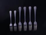 Six Edwardian Old English pattern sterling silver forks