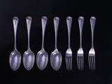 Part service of Victorian Hanoverian, thread and drop pattern sterlng silver flatware