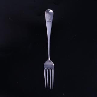 A Regency Old English pattern sterling silver table fork