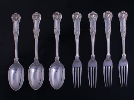 Collection of modern King's pattern silver flatware