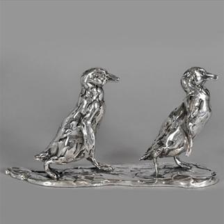 SILVER MARCHING PENGUINS