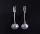 Pair of Regency fiddle pattern sterling silver sauce ladles