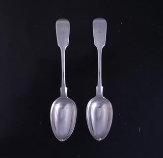 A pair of Victorian silver table spoons