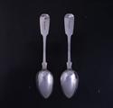 A pair of Victorian silver table spoons