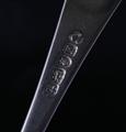 Six George III silver table forks