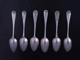 Six Victorian silver dessert spoons