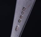 Six Victorian silver dessert spoons