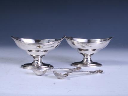 Pair Victorian silver salts