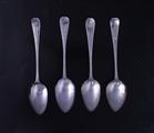 Four antique George III Old English silver table spoons