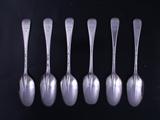 Six George I silver table spoons