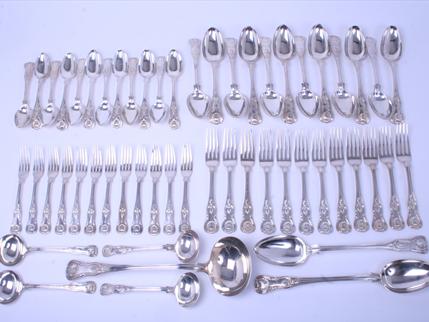 A William IV 80 piece King's pattern sterling silver service