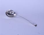 A George IV sterling silver fiddle pattern soup ladle
