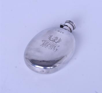 A Victorian sterling silver pocket flask