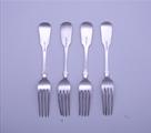 Four Victorian sterling silver table forks