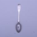 A Victorian sterling silver fiddle pattern teaspoon