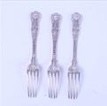 Three sterling silver dessert forks