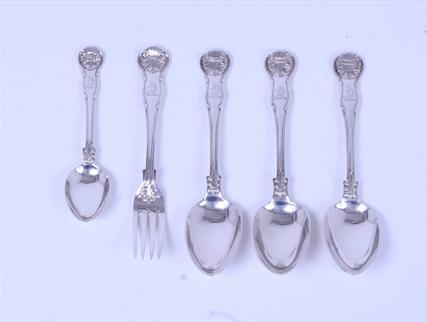 A collection of George IV King's Husk pattern sterling silver flatware