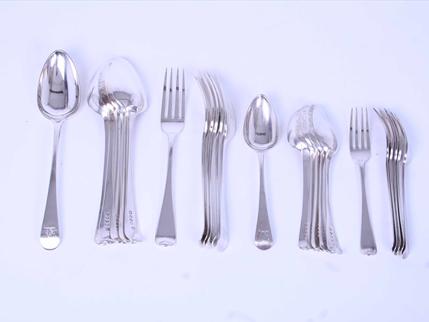 A 24 piece part canteen of Regency sterling silver flatware