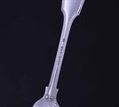 A Victorian fiddle, thread and shell pattern sterling silver table fork