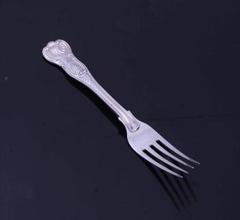 A William IV King's pattern sterling silver dessert fork
