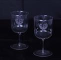 Pair of armorial glass goblets