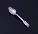 A Victorian sterling silver fiddle, thread and shell pattern teaspoon