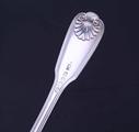 Three George IV fiddle thread and shell sterling silver table spoons