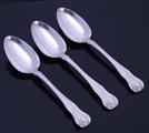 Three George III King's hourglass pattern sterling silver table spoons
