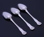Three George III King's hourglass pattern sterling silver table spoons
