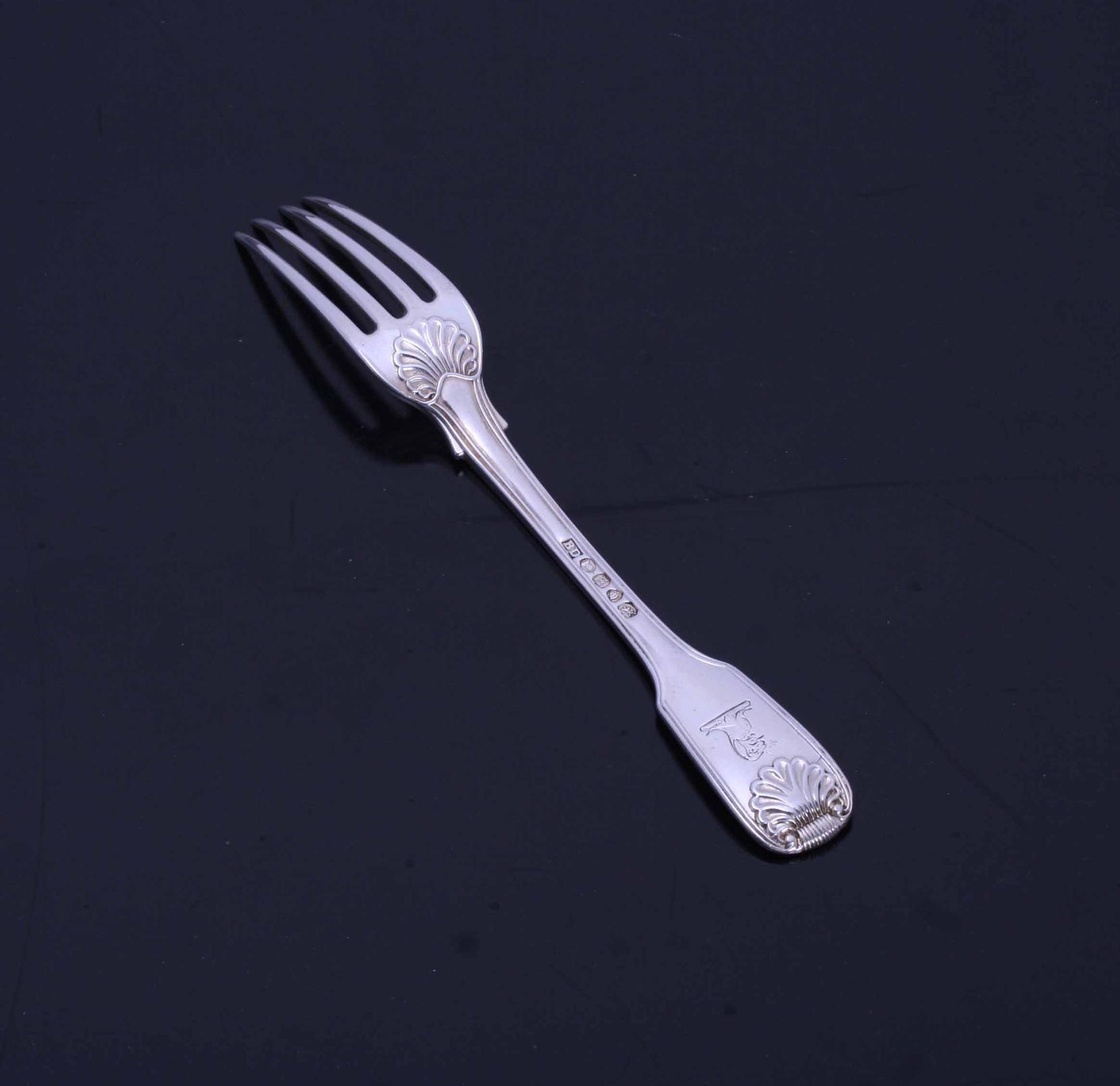 A IV sterling silver fork